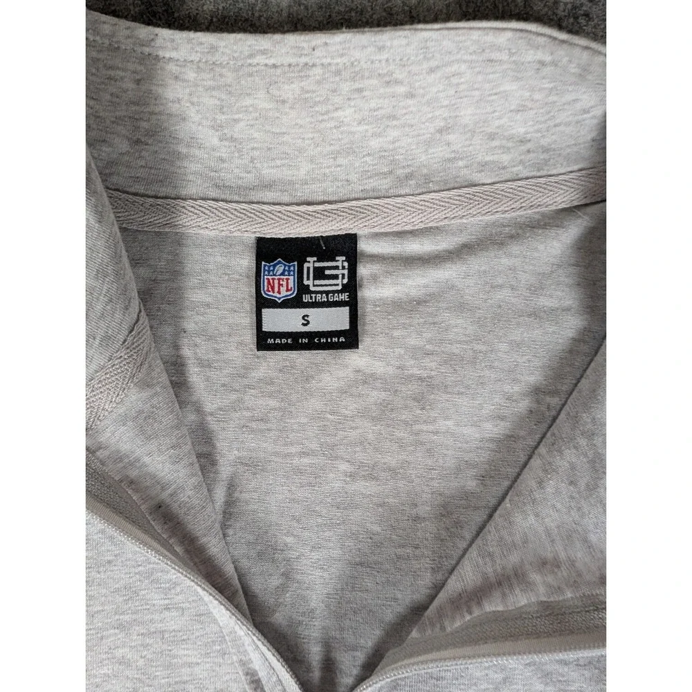 NFL Ultra Game New England Patriots Quarter Zip Pullover Heather Gray Mens‎ S